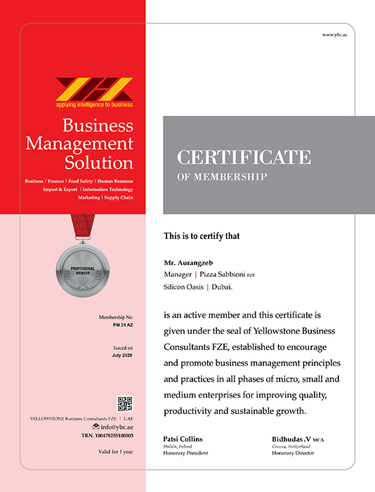 Professional Member Certificate